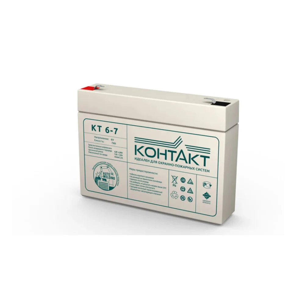 Аккумулятор КОНТАКТ КТ 6 вольт 7 Ач свинцово-кислотный AGM для ...