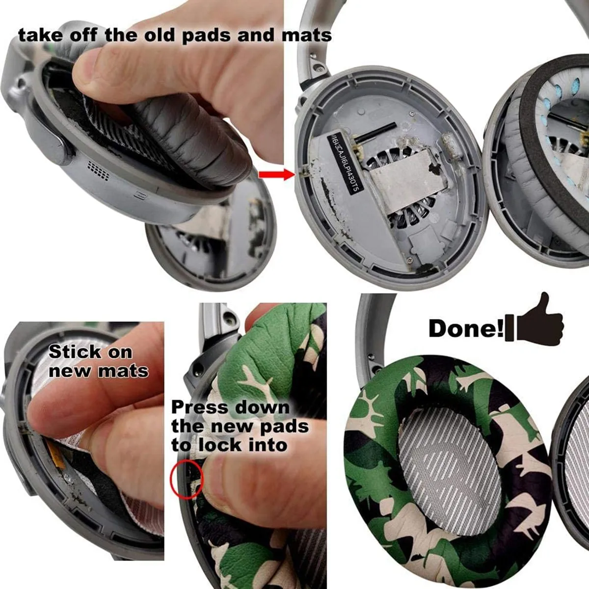 Подушка для головной повязки и амбушюры Замена Тихого комфорта 25 35 (QC25 QC35) QuietComfort