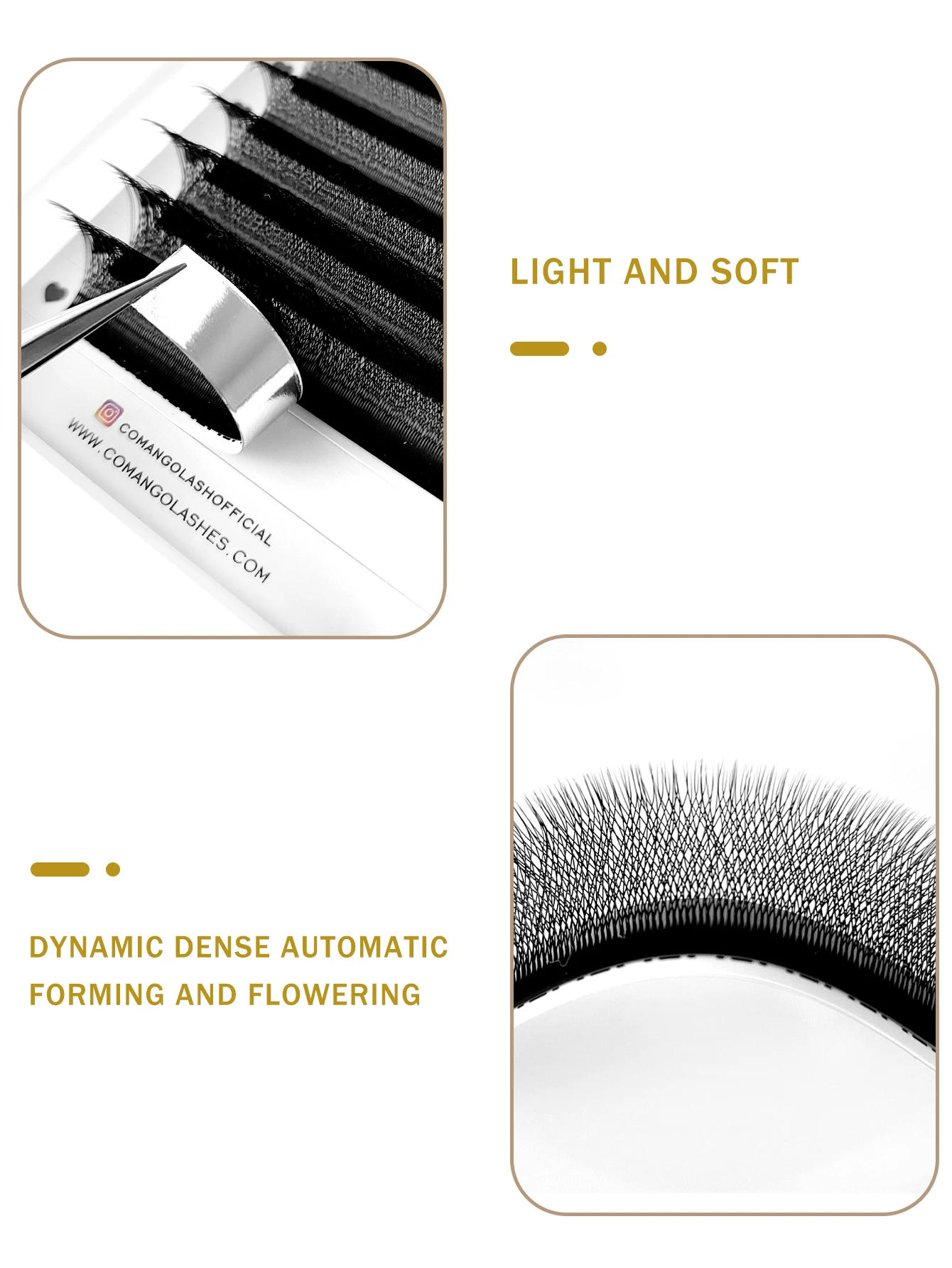 Ресницы CoMango Cilios 5D W-образные для наращивания автоматические цветущие C/D изгиб
