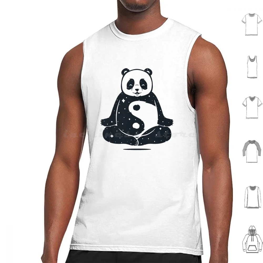 

Yin Yang Panda Tank Tops Vest Sleeveless Panda Yin And Yang Yin Yang Animals Mystic Stars Galaxy Yoga