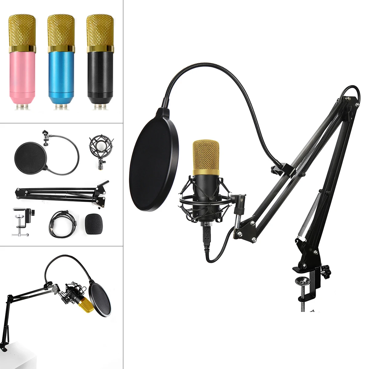BM-700 USB Condenser Microphone Computer Microphone 192KHZ / 24Bit High Sampling Rate for Live Broadcast / Recording / Sing
