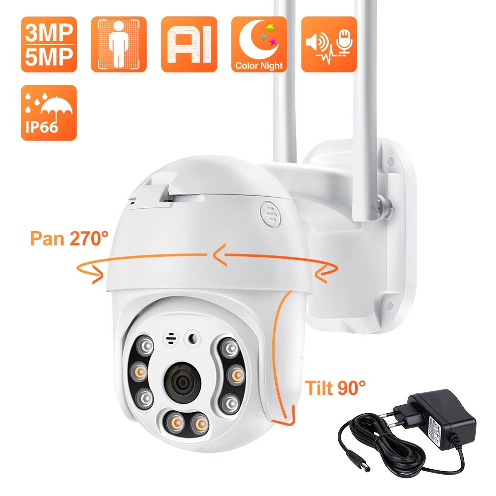 

IP-камера Techage HD, 5 МП, PTZ, Wi-Fi, 3 Мп