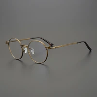2022 new glasses frame japanese handmade spectacle pure titanium big face eyewear eyeglasses retro round myopia anti blue lenses