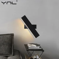 nordic led wall sconce lamp adjustable 85 265v black white modern led wall light stair fixture hallway interior wall sconce