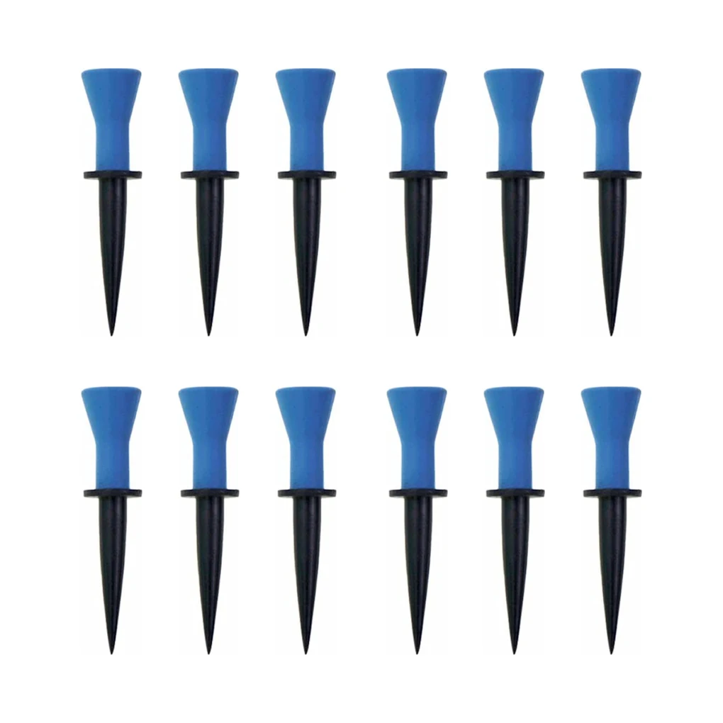 

1/2/3 Pack of 12 Golf Tees Plastic Professional Ball Holder Portable Outdoor Indoor Training Practice Beginners Blue 58mm