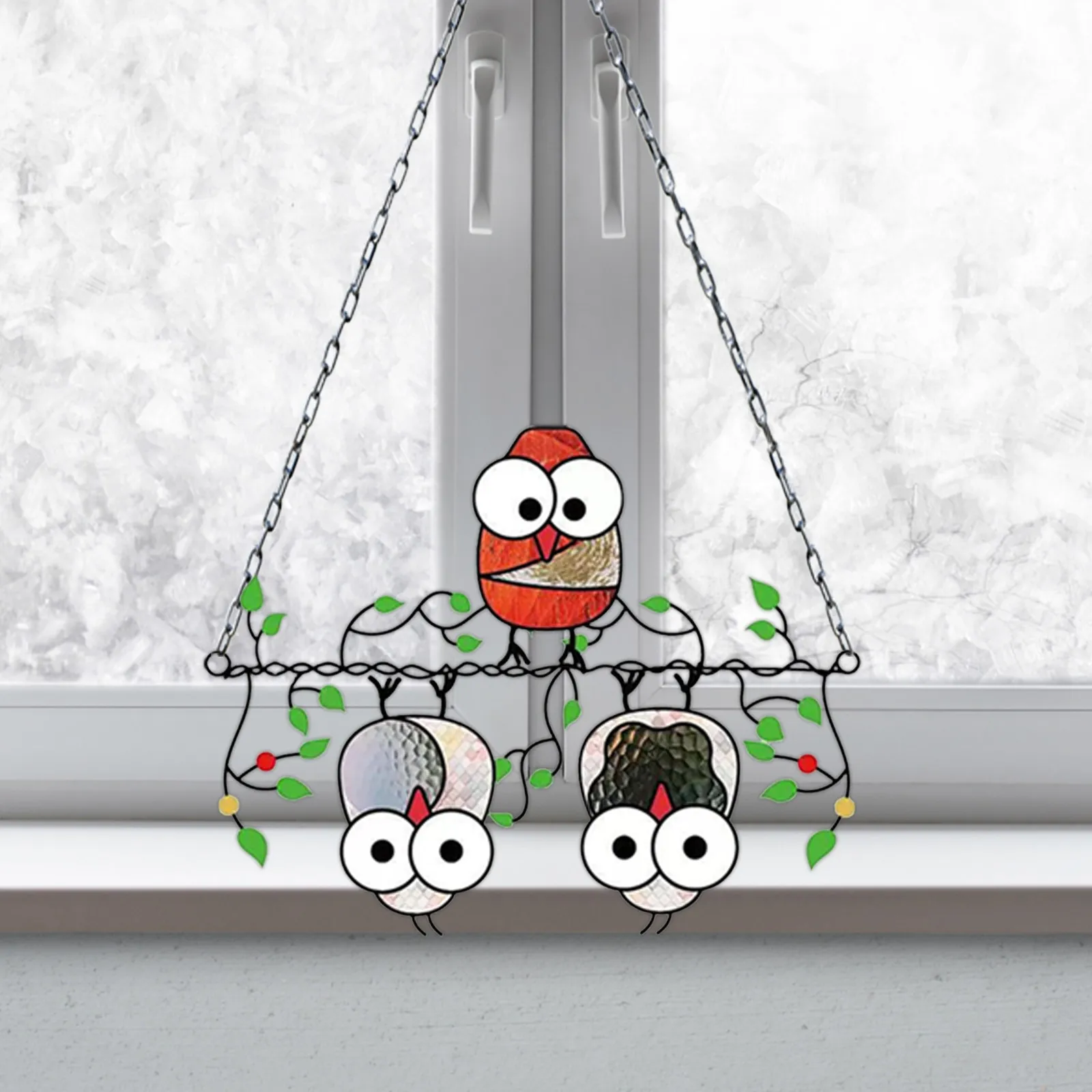 1 шт. Весенняя цветная витражная подвеска в виде птиц Ловец Солнца настенная