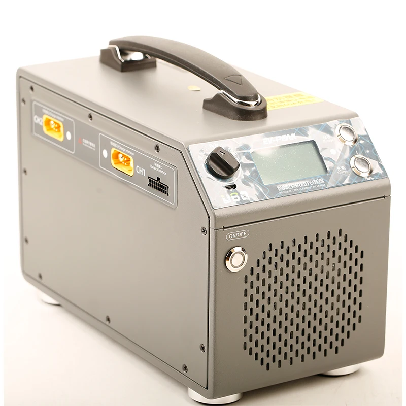 Интеллектуальное зарядное устройство Ev-peak U6Q 4-канальное 50 А мощное 2400 Вт 15 минут