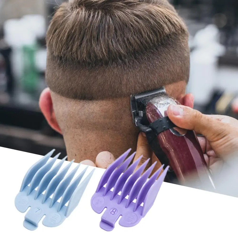 

10Pcs/Bag Hair Clipper Comb Multicolor Fall Resistant Beauty Accessory Plastic Hair Clipper Replacement Sheath Limit Comb