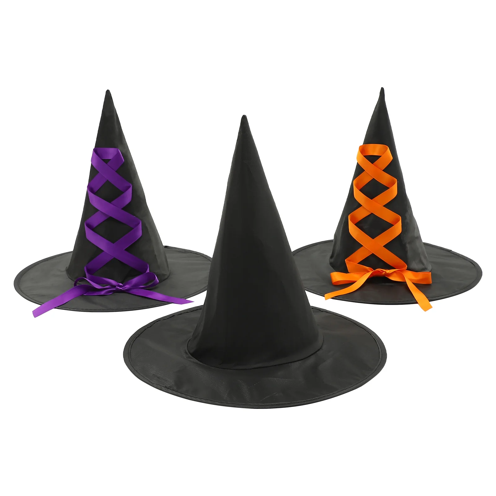 

3 Pcs Bow Wizard Hat Halloween Witch Hats For Women Halloween Party Cosplay Women Hats Caps Supply Cloth Ribbon Creative Child