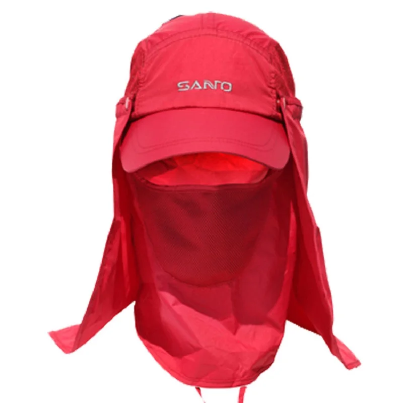 Santo açık 360 derece UV koruma güneş şapkası katlanır güneşlik sivrisinek kap yürüyüş Jungle şapkalar dağ bisiklet kamp güneşlikli kep