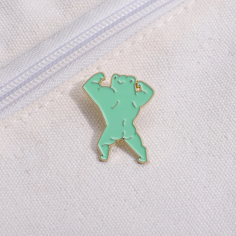 

Sport Animal Frog Fitness Brooch Froggy Enamel Pin Badge Backpack Clothes Gift Cartoon Lapel Custom Jewelry Friends Accessories
