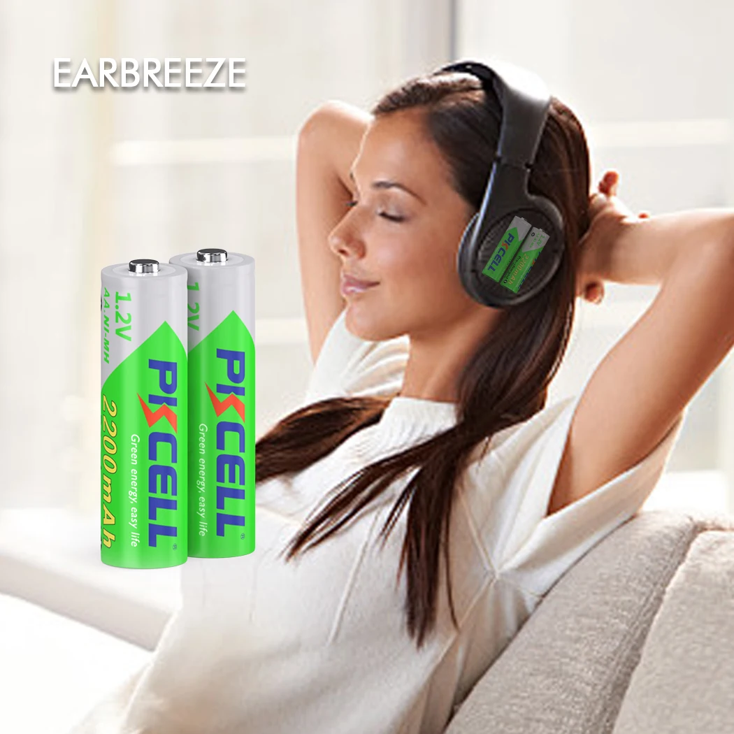 32ШТ PKCELL NIMH Аккумуляторная батарея AA 2200 мАч 1 2 В NiMH с двойной зарядкой Аккумуляторы