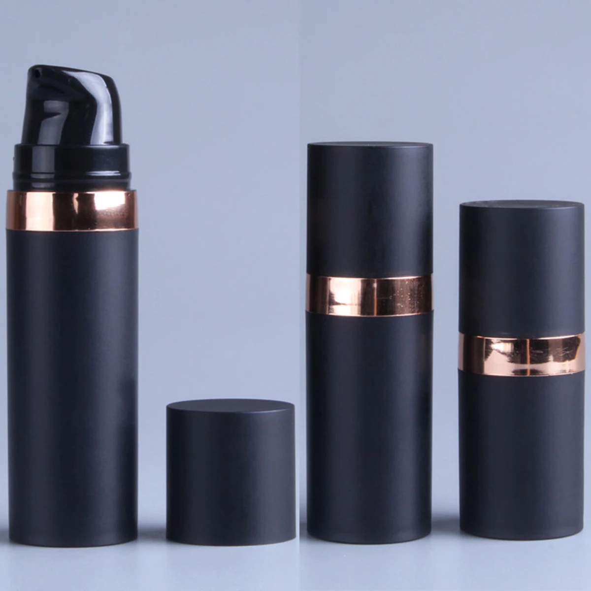 

5/10/15ml Black Frosted Lotion Bottle PP Vacuum Bottle Skin Care Cream Sub-bottling Travel Cosmetic Contanier Sample Bottle