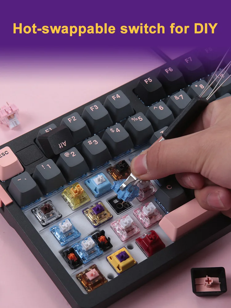 dareu wired mechanical pc gaming keyboard linear switch 98 keys hotswappable gasket structure rgb macro set kb gamer accessories free global shipping