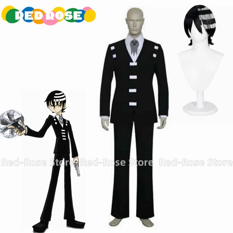 

Anime Soul Eater Death The Kid Cosplay Costume Custom size Any Size Wig