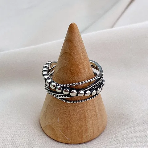 Кольца из серебра 925 с шариками для женщин