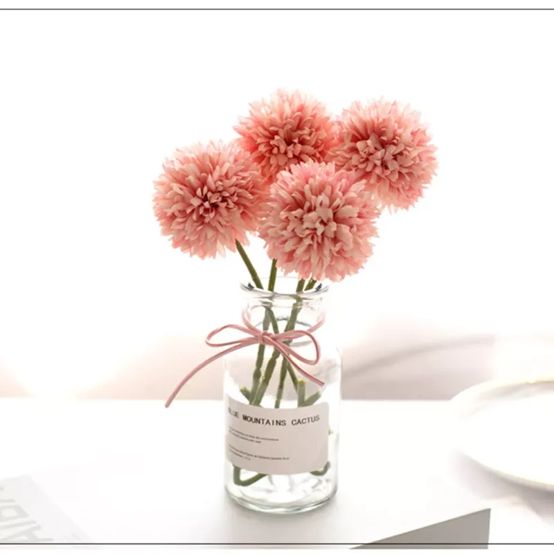 

1/5PCs Dandelion Artificial Flower Silk Ball Fake Flower Bouquets Wall Home Room Decor Country Wedding Decoration Valentines Day