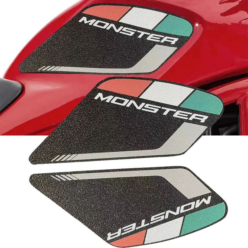 

For DUCAT Monster 797 821 1200 Motorcycle Anti slip Tank Pad 3D Side Gas Knee Grip Traction Pads Protector Sticker