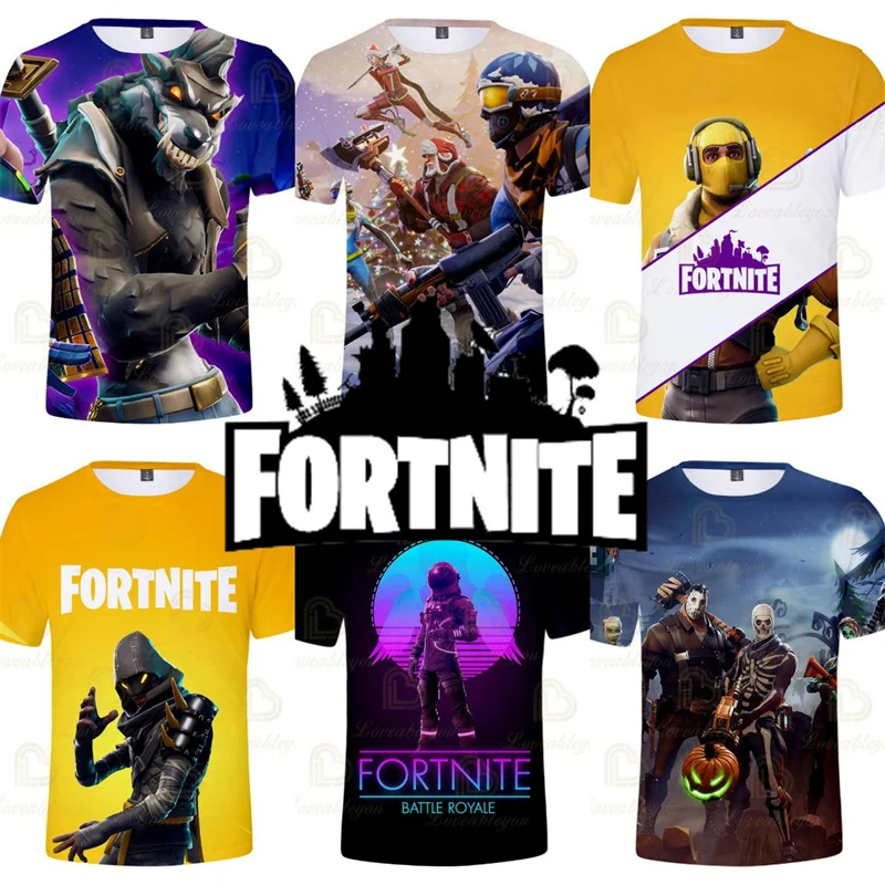 

Hero Game Fortnite Cartoon 3D T Shirt Summer Tees Tops Battle Royale Teen Clothes Boys Girls Kids T-shirt