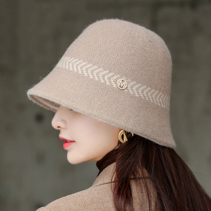 

Панама однотонная женская, тёплый шерстяной головной убор в стиле рыбака, модная шапка для подростков, для зимы и осени