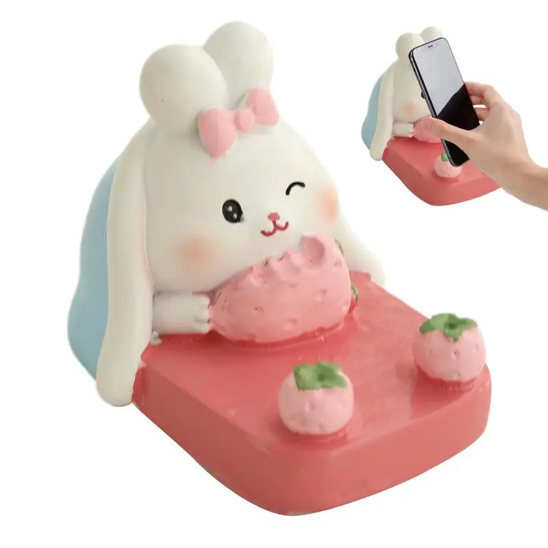 

Rabbit Phone Mount Cartoon Animal Desktop Stand Multifunctional Phone Tablet Mobile Stand Ornaments For Household Decor Supplies