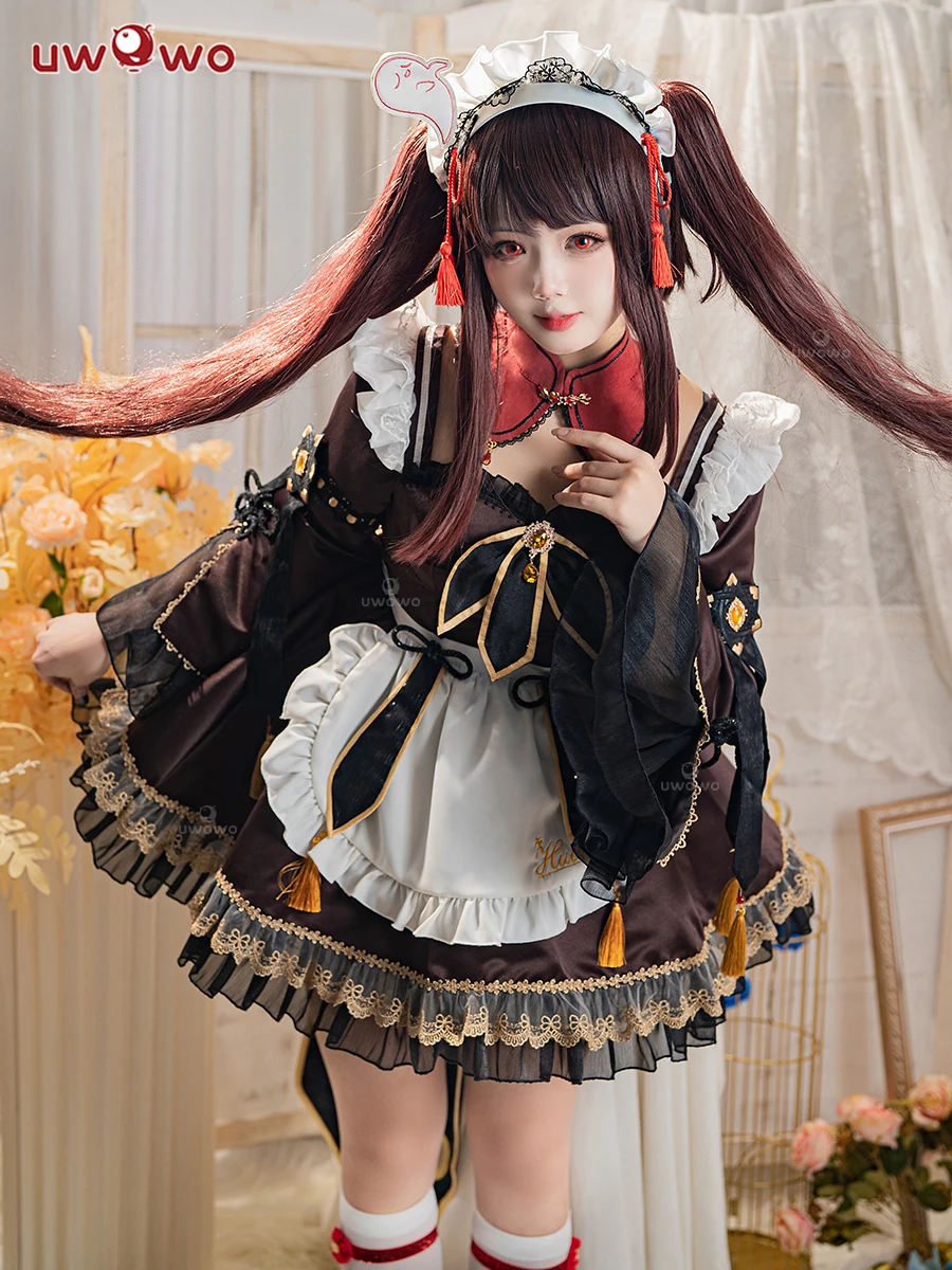 

Ye's Halloween Game Genshin Impact Hutao Cosplay Costume Anime Maid Outfits Party Outfit For Women Girl Wigs Free Shipping