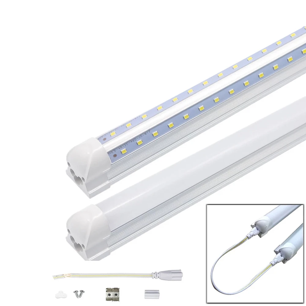 

2pcs V Shape Double Row T8 LED Tube Connectable 220V 110V 1.2m 60cm 2Ft 20W 2000Lm Integrated LED Tube Led Fluorescent Light