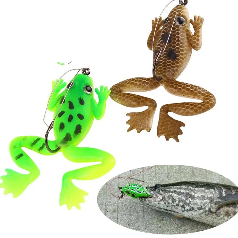 

5.2g/6cm Hot Lifelike Portable Artificial Rubber Frog Spinner Sinking Soft Fishing Lures Bass Bait