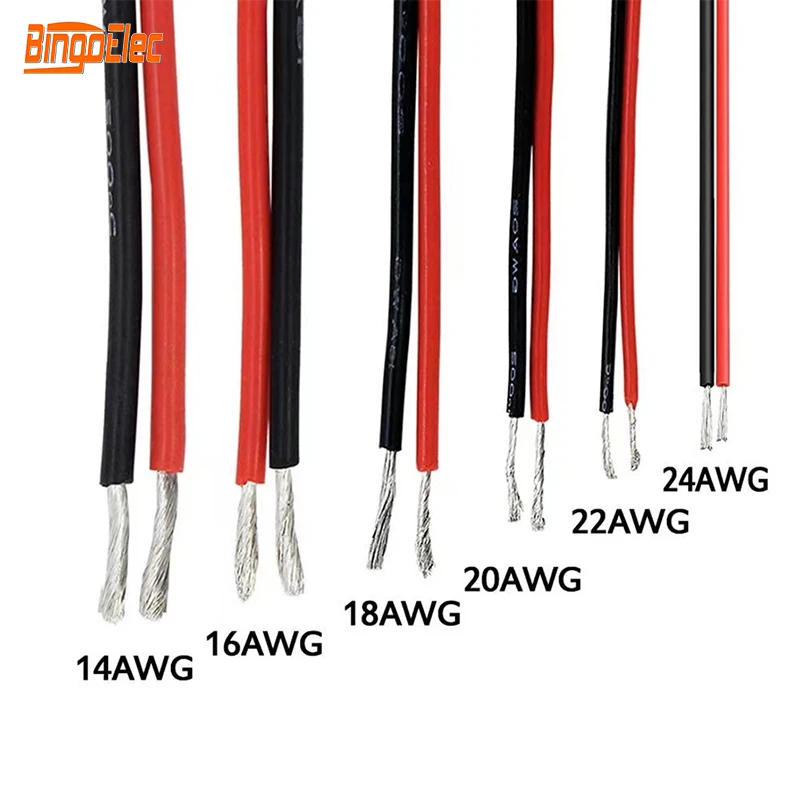 

Heat-resistant Cable Wiring Soft Silicone Wire 14AWG 15AWG 16AWG 18AWG 20AWG 22AWG 24AWG 26AWG 17AWG Connector
