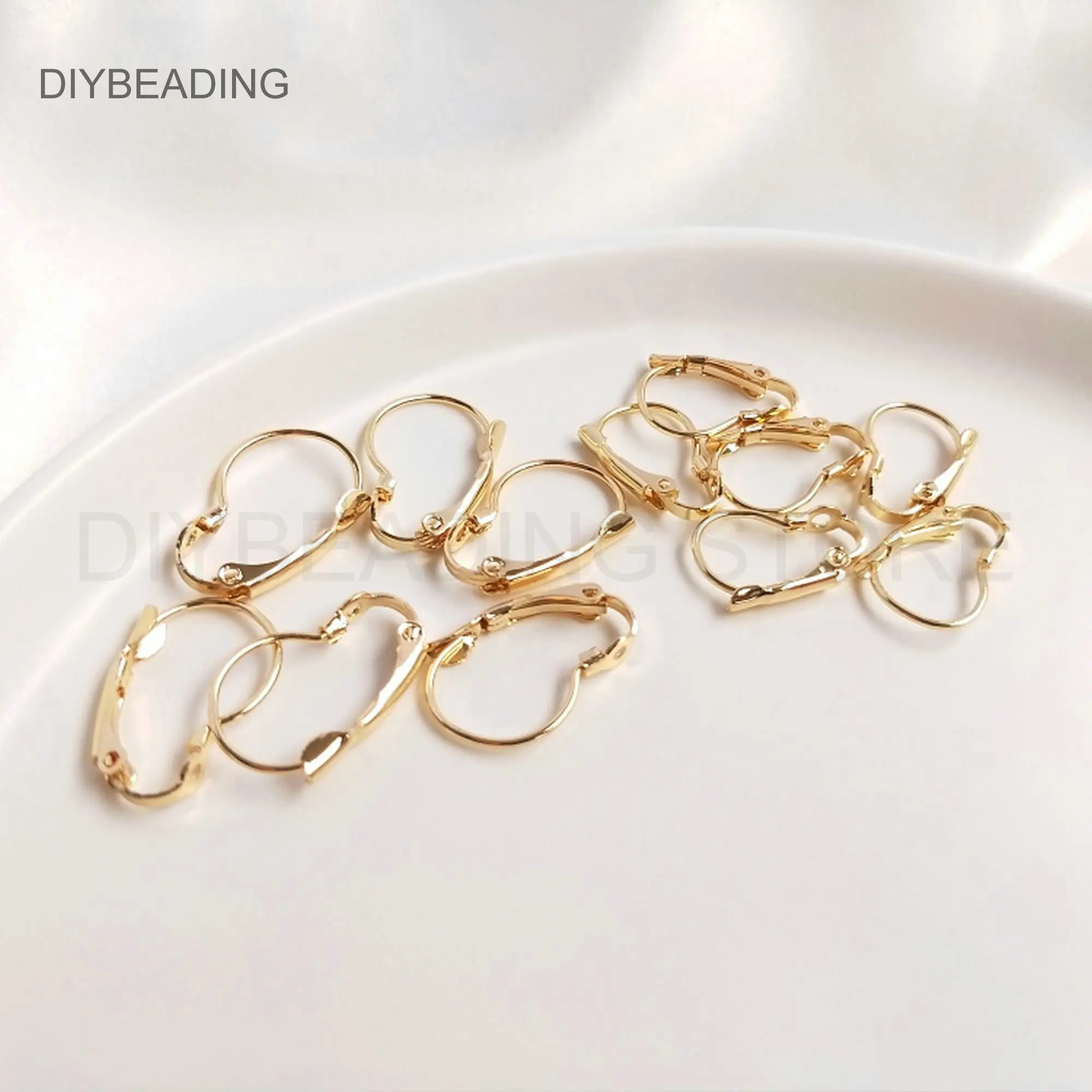 

Leverback Earwires for Earring Making Supply 14K Gold Plated Brass Lever Back Ear Wire Earhook Finding Setting Wholesale