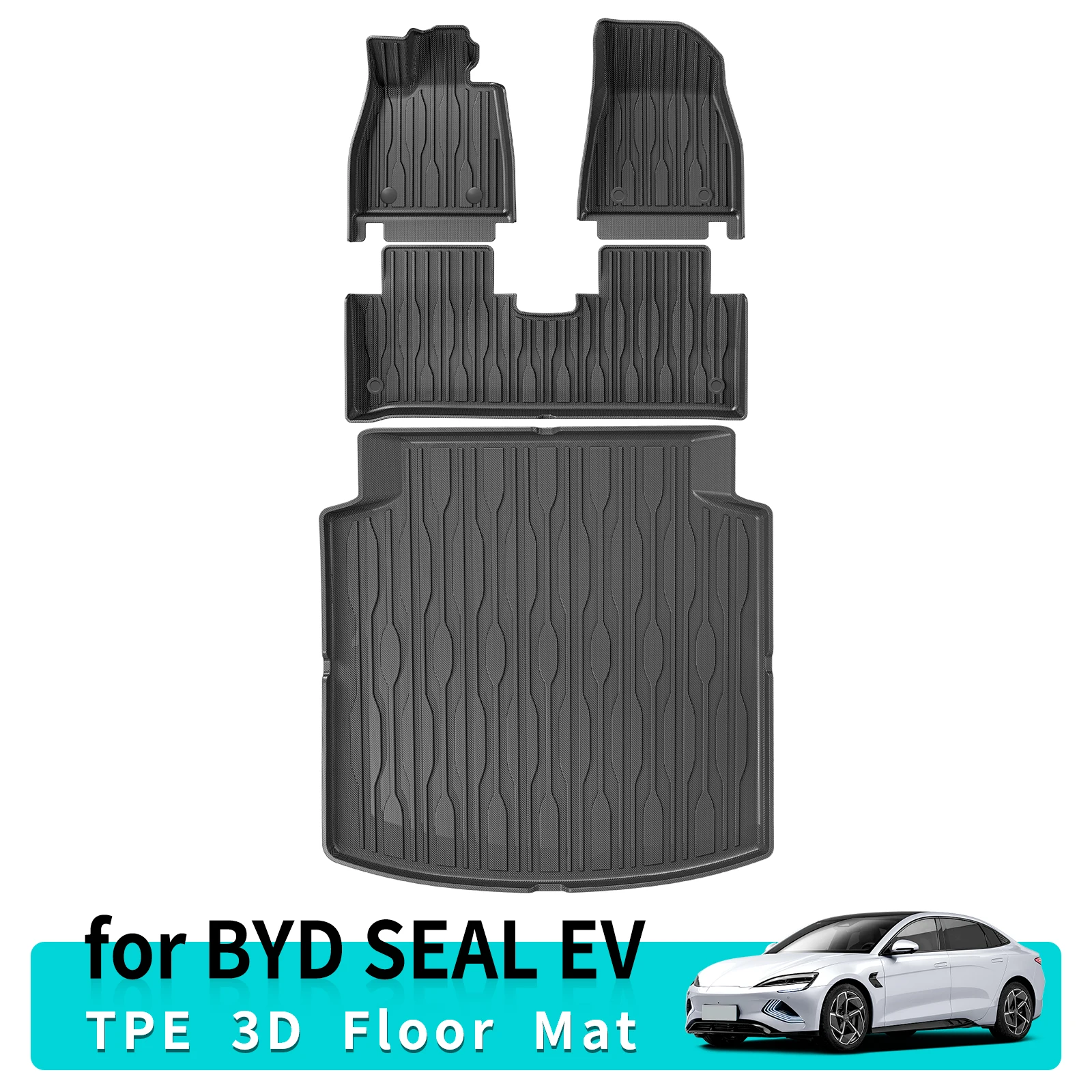 Для BYD Seal EV / DMI 3D TPE автомобильные коврики коврик для багажника всесезонные