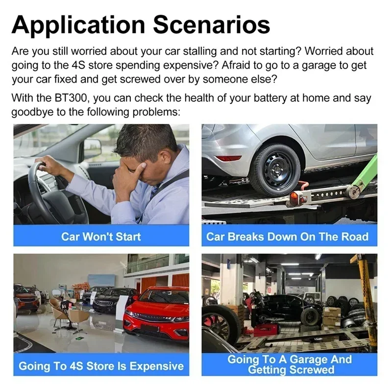 JDiag BT300 Тестер автомобильного аккумулятора Автомобильный инструмент USB-интерфейс