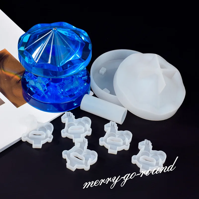 Форма в виде карусели из смолы настольная лампа сделай сам с вращающейся лошадью