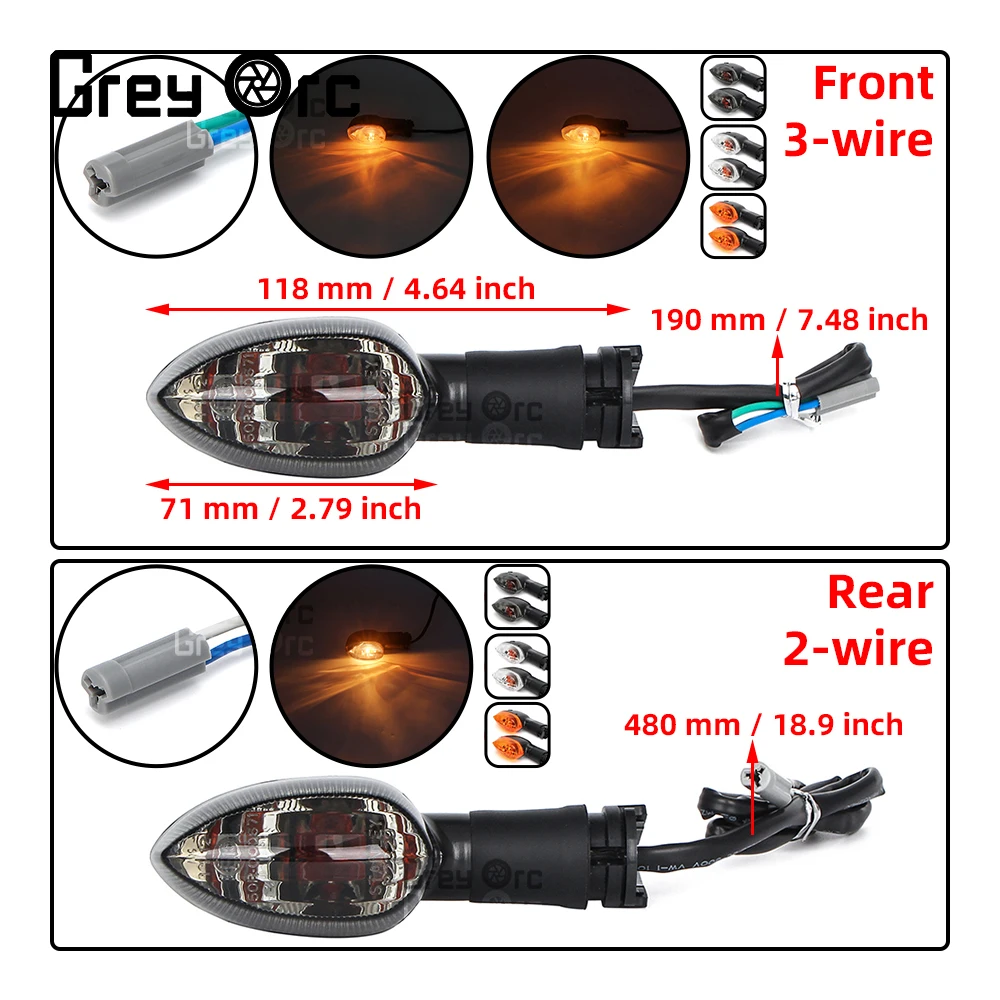 Передние и задние поворотники 190 мм 480 лампочка для Yamaha MT01 MT07 MT09 MT 01 07 09 XSR900 XSR700 YZF-R3