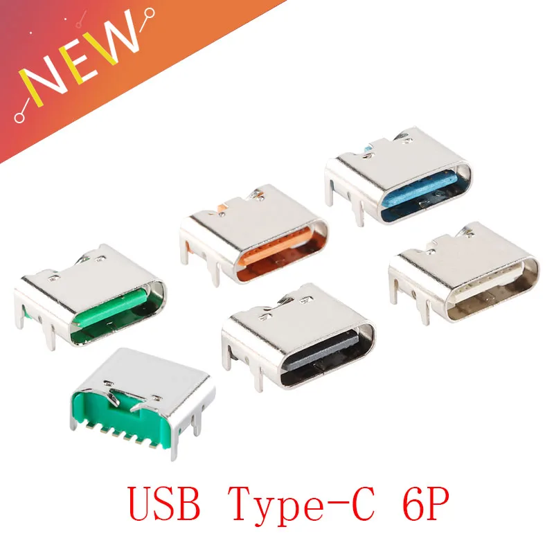 10 шт. разъем USB Type-C 6P
