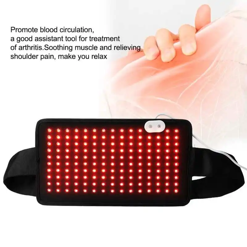 

Infrared Physical Therapy LED Red Light Wrap Belt Back Waist Pain Relief Wrap Massage Belt Arthritis Treatment Brace Support Pad