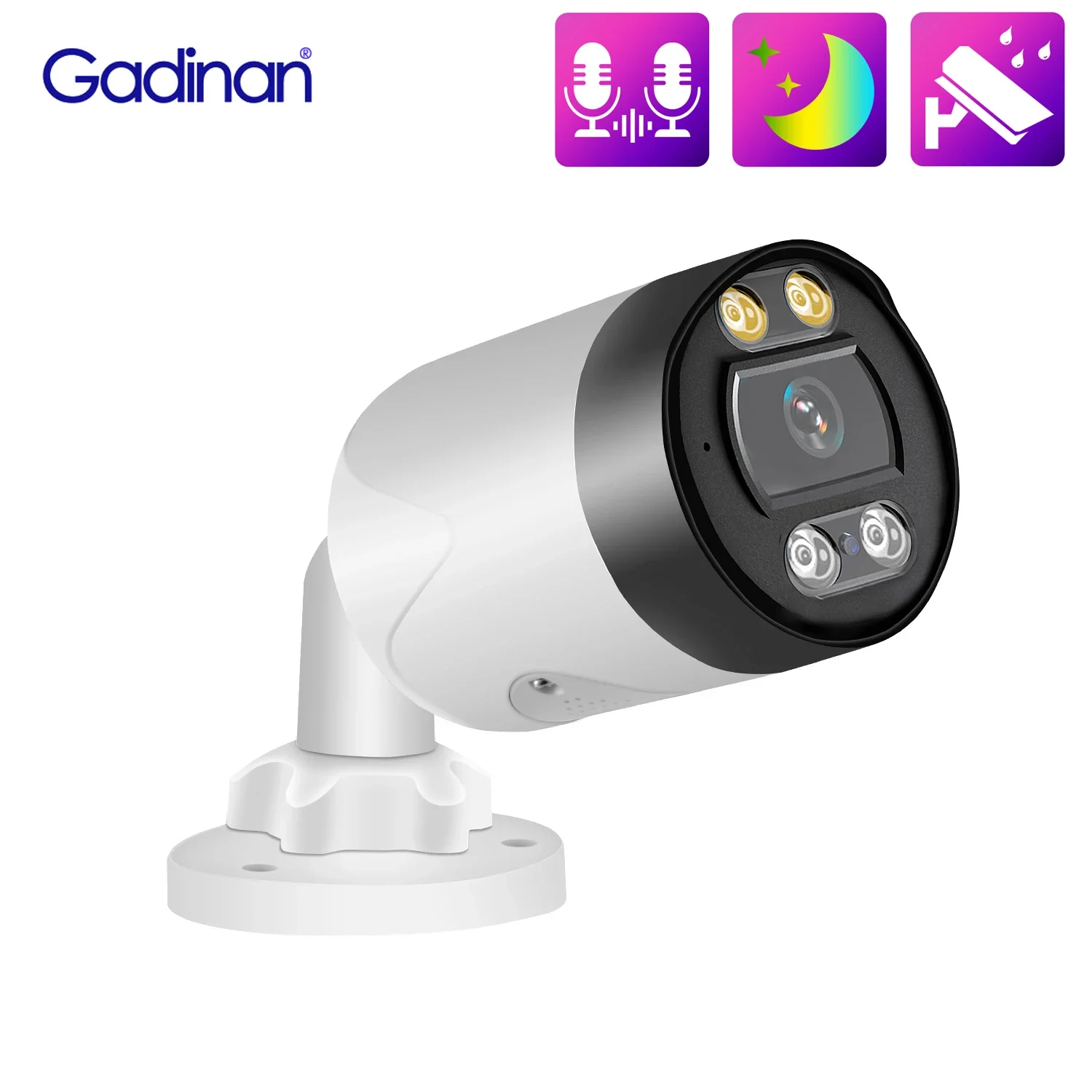 

Gadinan 4K 8MP POE IP камера двусторонней аудиосвязью цветное ночное видение камера для системы безопасности видеонаблюдения