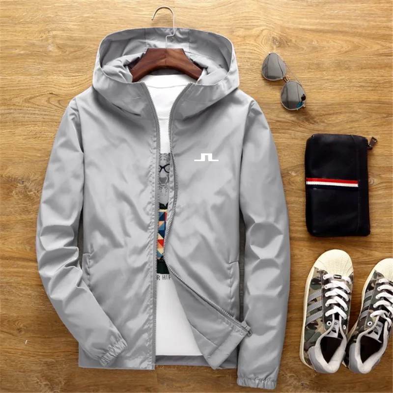 High Ouality Men Golf Jacket Hooded Windbreaker Fashion Casual Sports Coats Spring Autumn Thin Male Malbon Golf Golf Wear