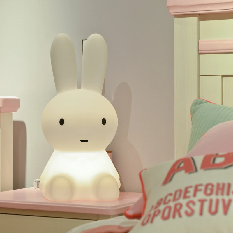 

Декор Ins в скандинавском стиле для девочки, милая детская комната, сетевой светильник в виде кролика, с USB-зарядкой, светодиодный ночсветильн...