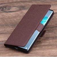 hot sales luxury genuine leather flip phone case for sony xperia pro i leather half pack phone cover procases shockproof