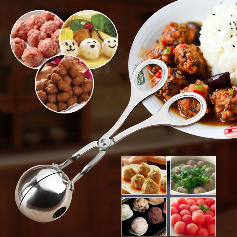 Stainless Steel Meatball Maker Clip Fish Meat Ball Rice Making Mold Form Tool Kitchen Accessories Gadgets Cuisine | Дом и сад