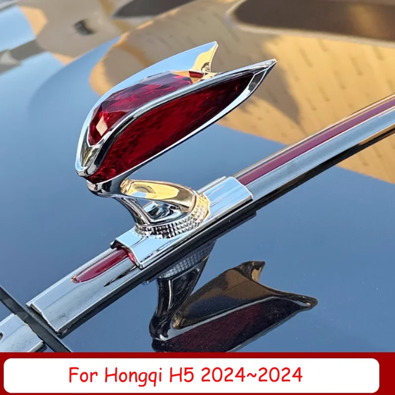

Для Hongqi HS7 HS5 EHS9 H9 2019 ~ 2024 2020 2021 2022 2023 стерео капот двигателя автомобиля вертикальные эмблемы стример модификация света аксессуары