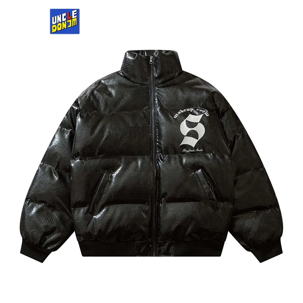 Letter Embroidery Parka Jacket Men Streetwear Hip Hop Cotton Padded Thick Warm Puffer Parka Coats 2022 Harajuku dropshipping