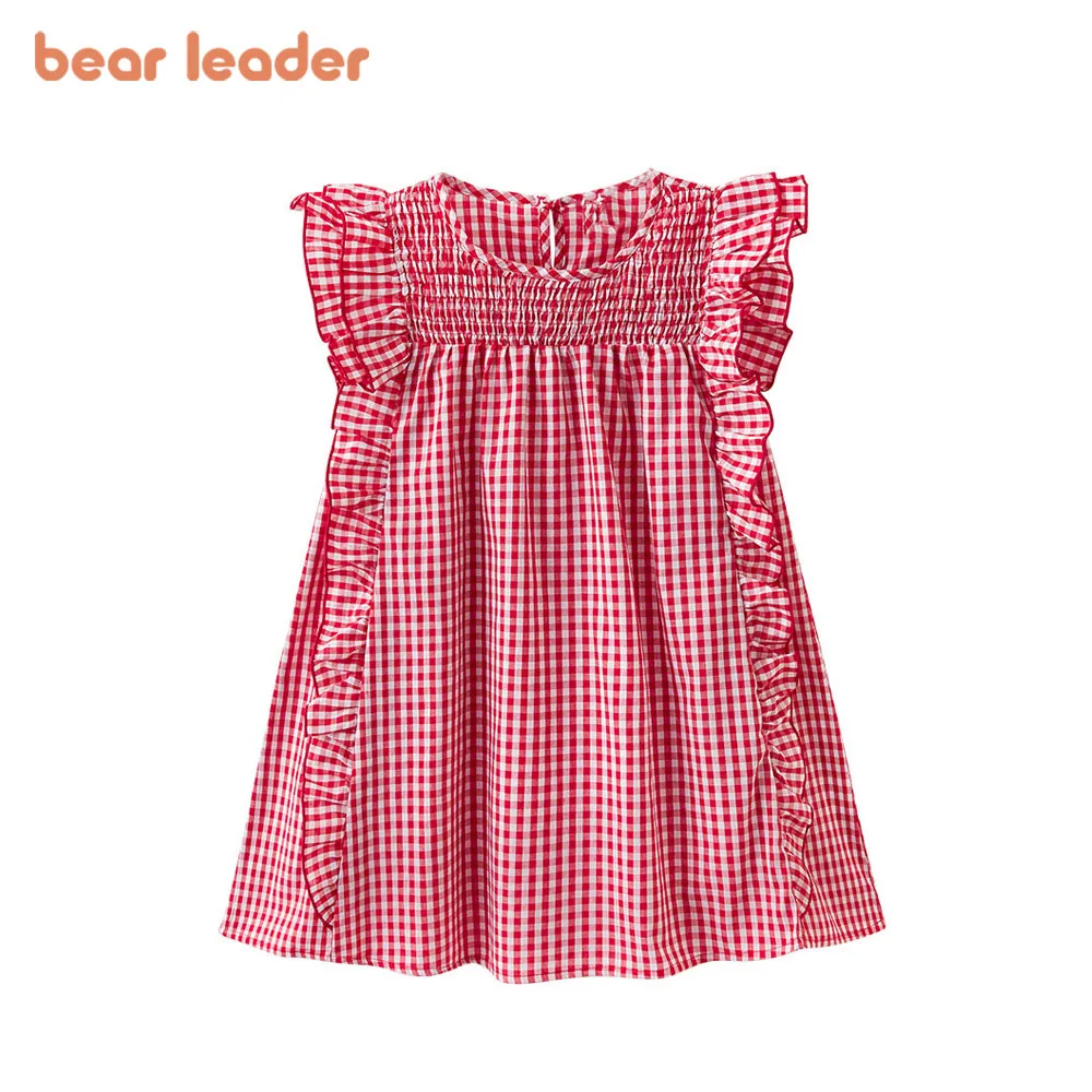

Bear Leader/платья для девочек-подростков; Хлопковое детское платье; Летнее платье в клетку с цветочным рисунком; Платье без рукавов для девочек; ...