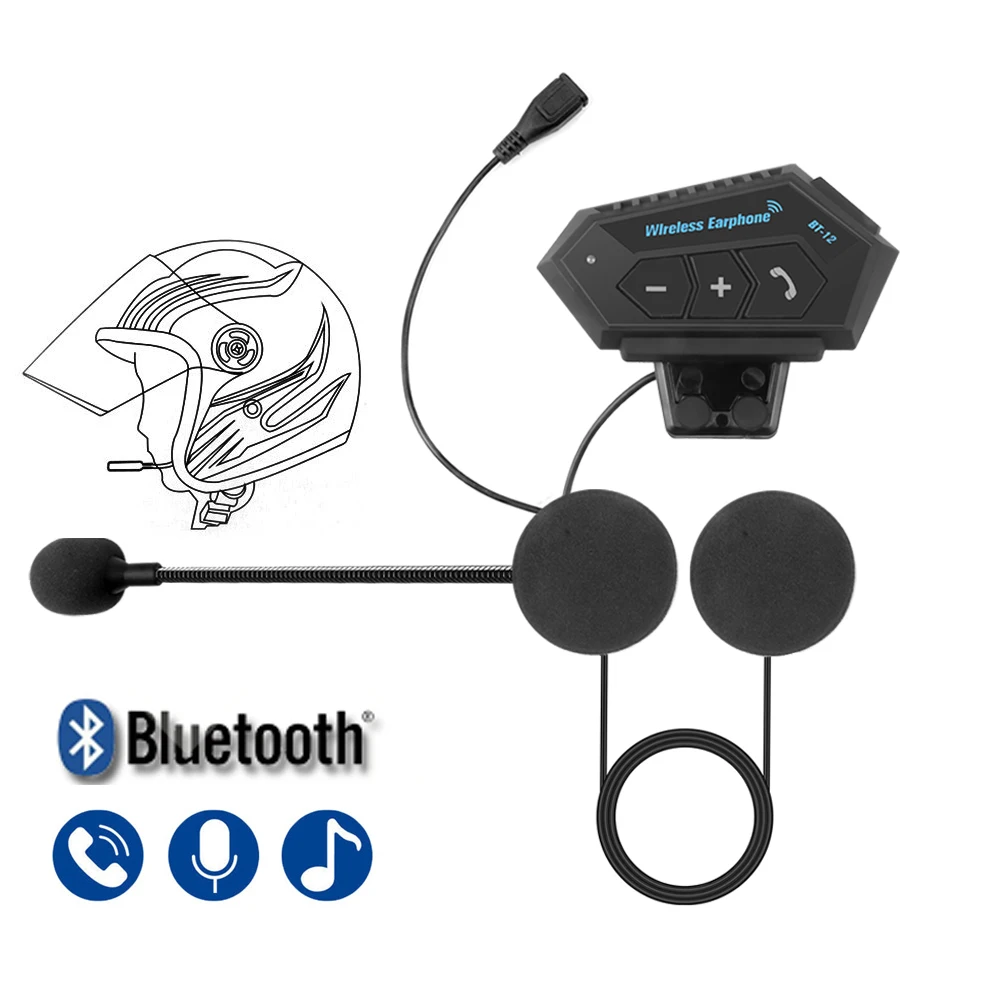 

Motorcycle Helmet Intercom Wireless Bluetooth 4.2 Headphone Handsfree Headset Stereo Music Speaker Support Automatic Motocross
