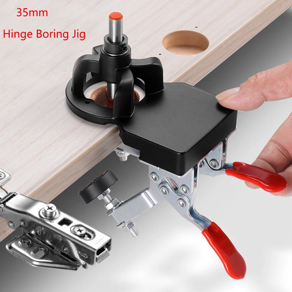 

35mm Hinge Boring Jig Woodworking Hole Drilling Guide Locator Efficient Template Door Cabinet Hole Punching Opener Installation