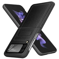 luxury solid color shockproof phone case for samsung galaxy z flip 3 hidden bracket cover etui on for samsung z flip3 back shell