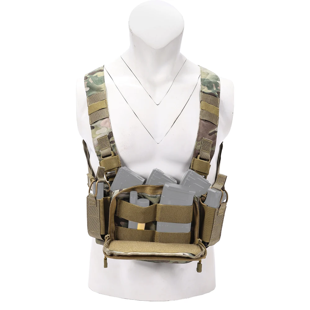 Tactical Airsoft Hunting D3CR Chest Rig Bag Men Adjustable Multi-Functional Molle Tool Pouch Multi-camo Vest