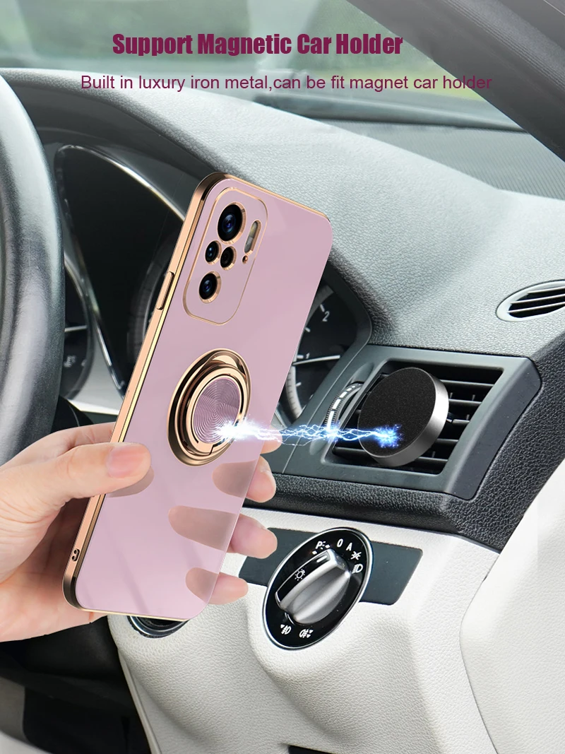 Luxury Magnetic Ring Case For Xiaomi 12 12X Redmi Note 11 11S 10 Pro Max 10S Note10 11Pro Mi12 Soft Silicone Stand Holder Covers