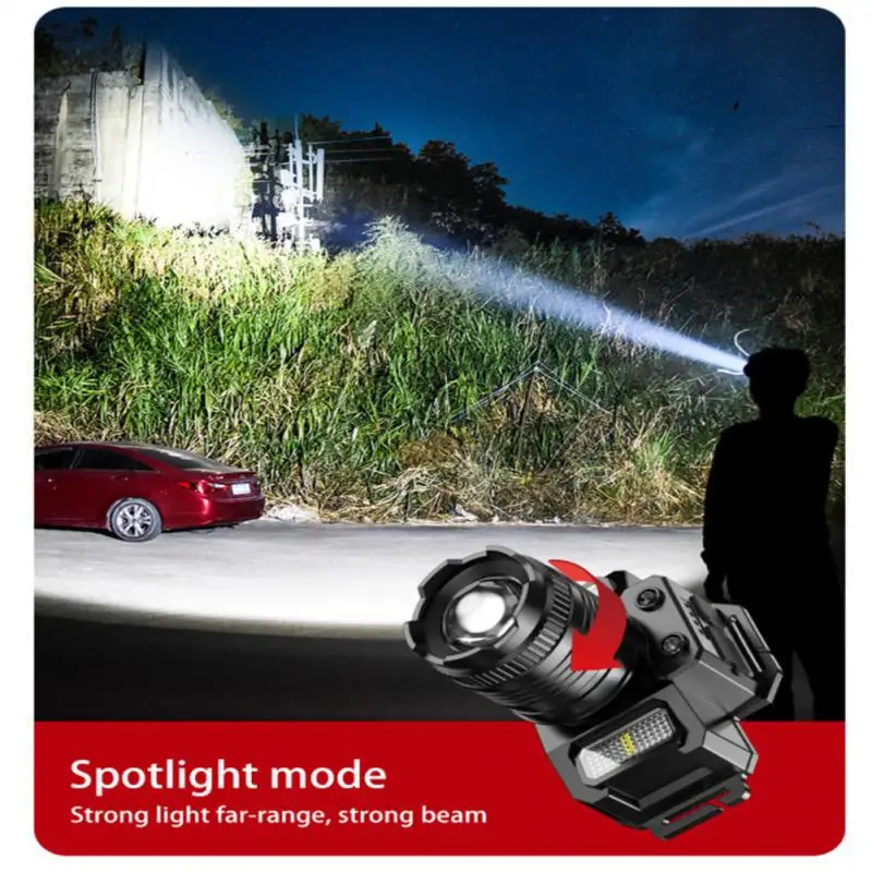 

Charge Remote Headlamp Fishing Lights 2000mah Strong Light Telescopic Zoom Late-mode Work Light Outdoors 6 Modes Sense